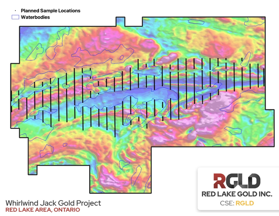 Red Lake gold deposit program confirms mafic and felsic metavolcanic lithologies at Whirlwind Jack; laboratory assays pending on 1,001 collected samples